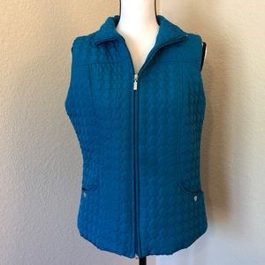 Jane Ashley Quilted Turquoise Vest